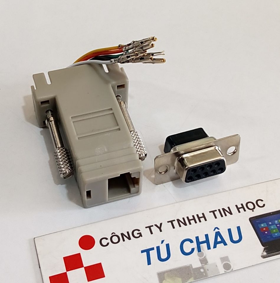 Đầu Com ra Lan: Đầu Com 9 Lổ Cái / Com 9 Kim Đực (DB9 - Hai hàng) ra Lan (RJ45)
