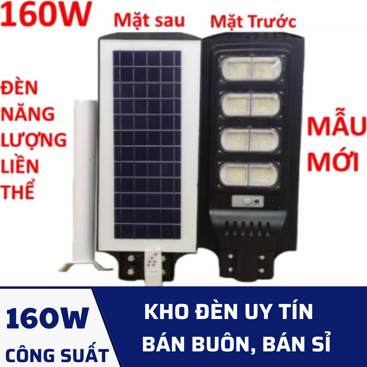 Đèn Năng Lượng Mặt Trời Liền Thể  công suất 160W bản đầy đủ bào hành 24 tháng