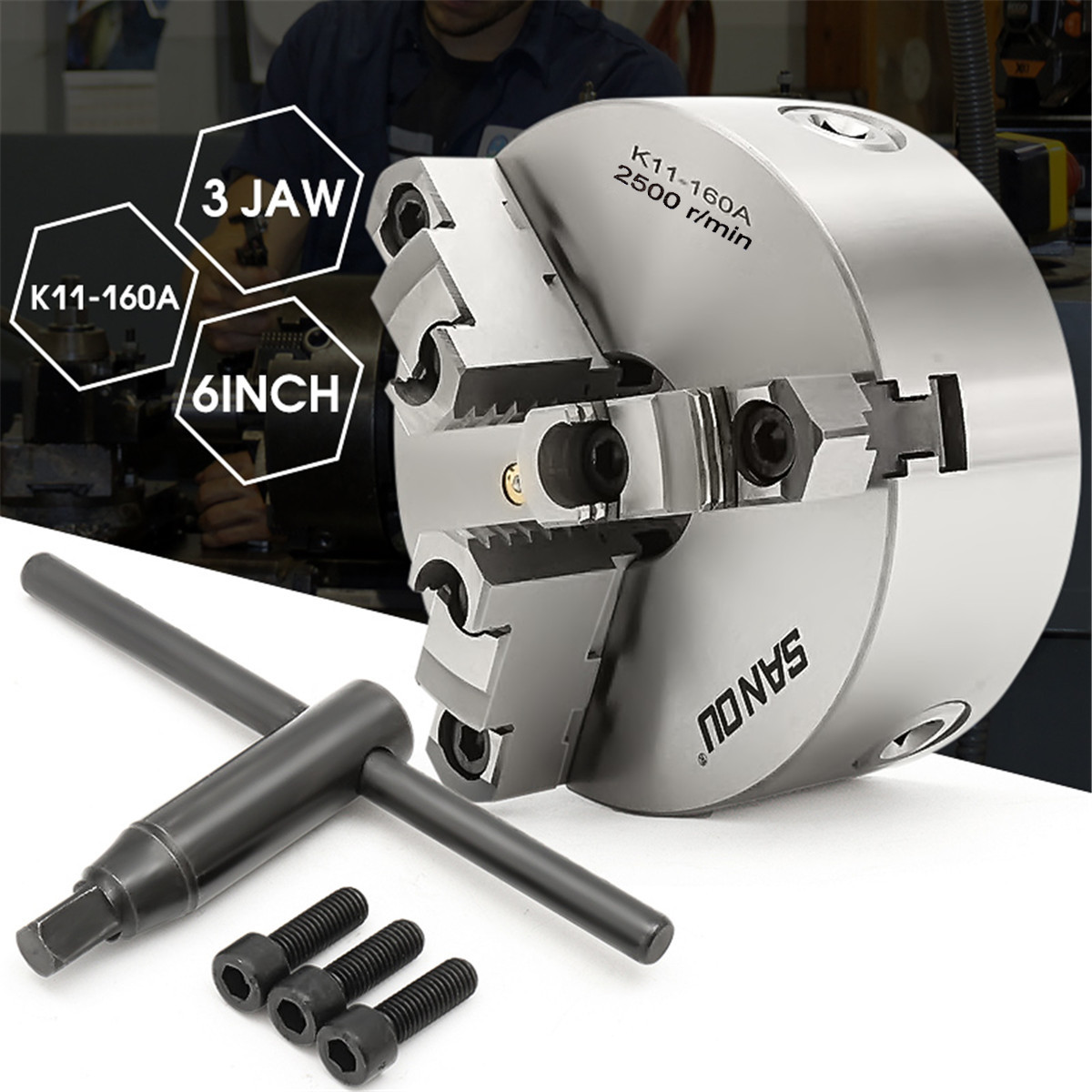 Mâm cặp 3 hàm sanou k11-160a