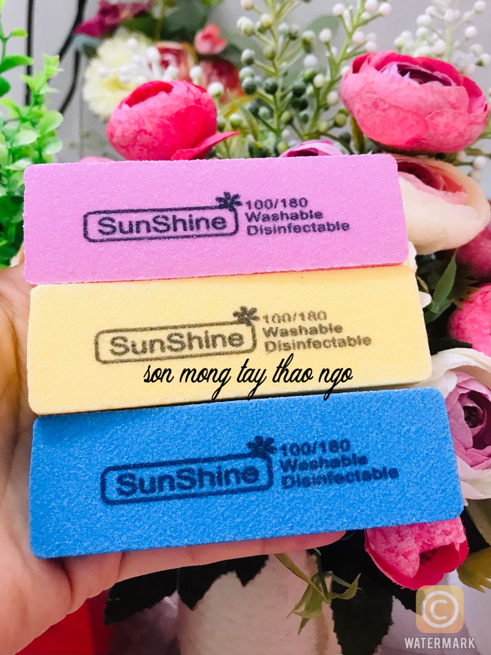 Combo 2 Phao sunshine, phao dũa móng tay dáng chữ nhật ngắn