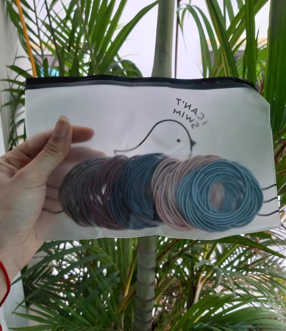 Set 100 Dây Chun Buộc Tóc Mix 5 Màu Túi Zip - Buộc Tốc