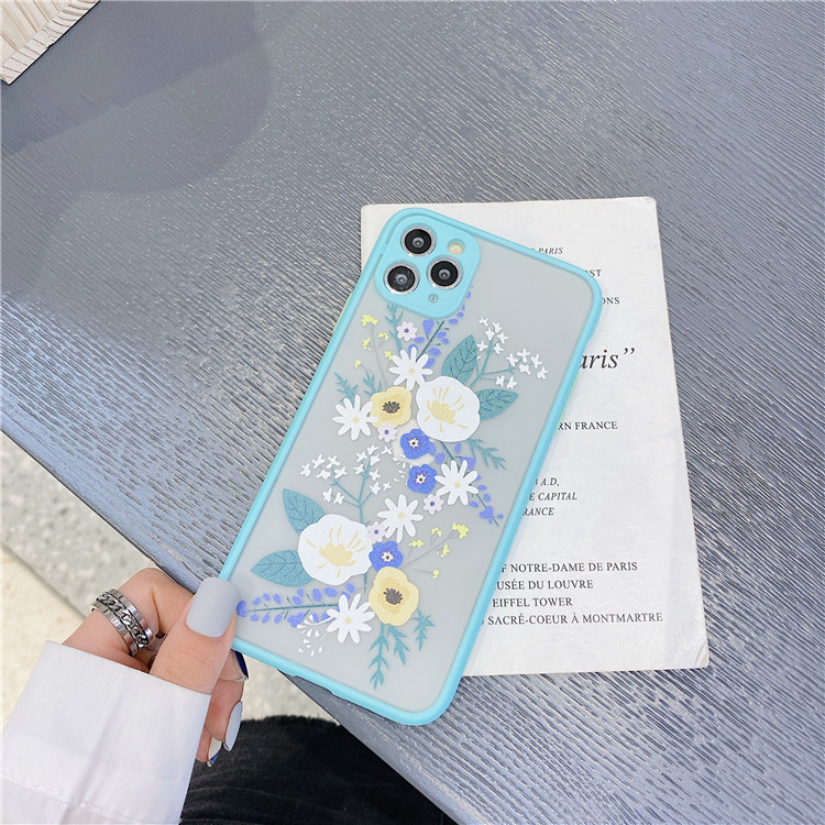 Ốp Lưng Nhám Chống Sock Va Đập Bảo Vệ Camera Flowers