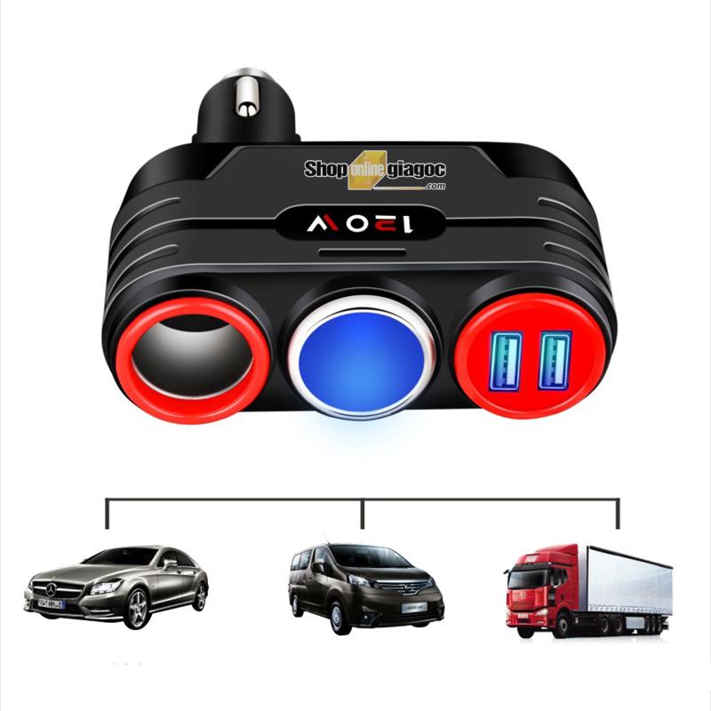 [HCM]Bộ Chia 2 12v-24v 2 Cổng Sạc USB SPW08