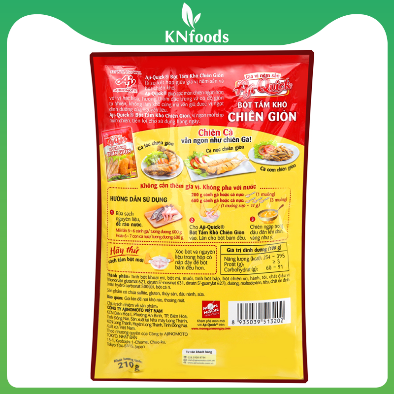 Bột tẩm khô chiên giòn Aji quick gói 210g