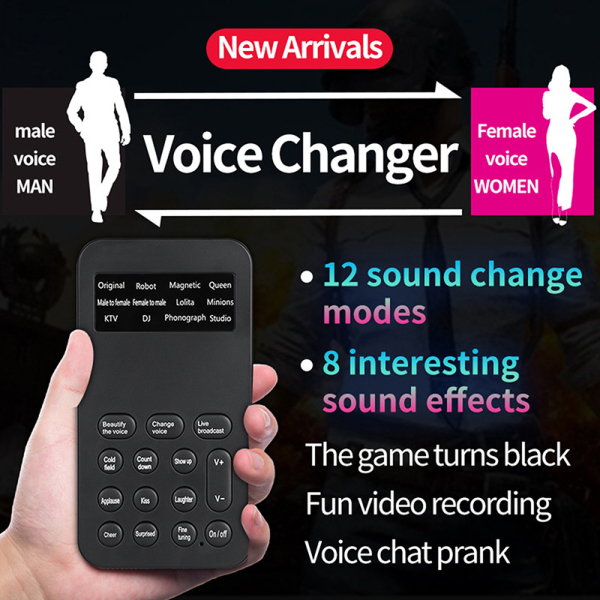 Bảng giá Bộ thay đổi giọng nói Micrô Mini Sound Card 12 Chế độ thay đổi âm thanh cho điện thoại di động và máy tính hỗ trợ Giọng nam thành giọng nữ / Giọng nữ được thay đổi thành giọng nam / Âm thanh em bé / KTV / âm thanh ma thuật Phong 