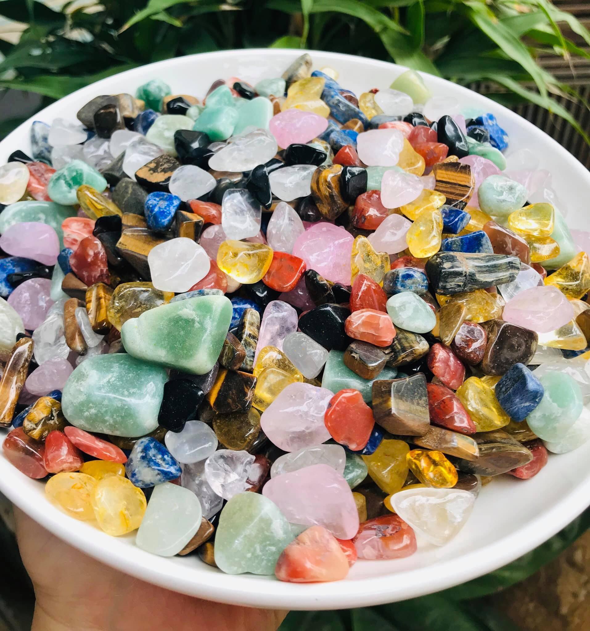 5Kg đá thạch anh vụn đánh bóng ngũ sắc