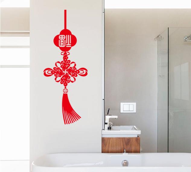 [HCM]Decal Trang Trí Tết - Dây Kết Đồng Tâm Đỏ
