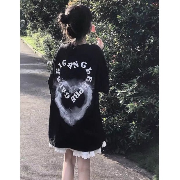 Áo phông tim khói Chất cotton su