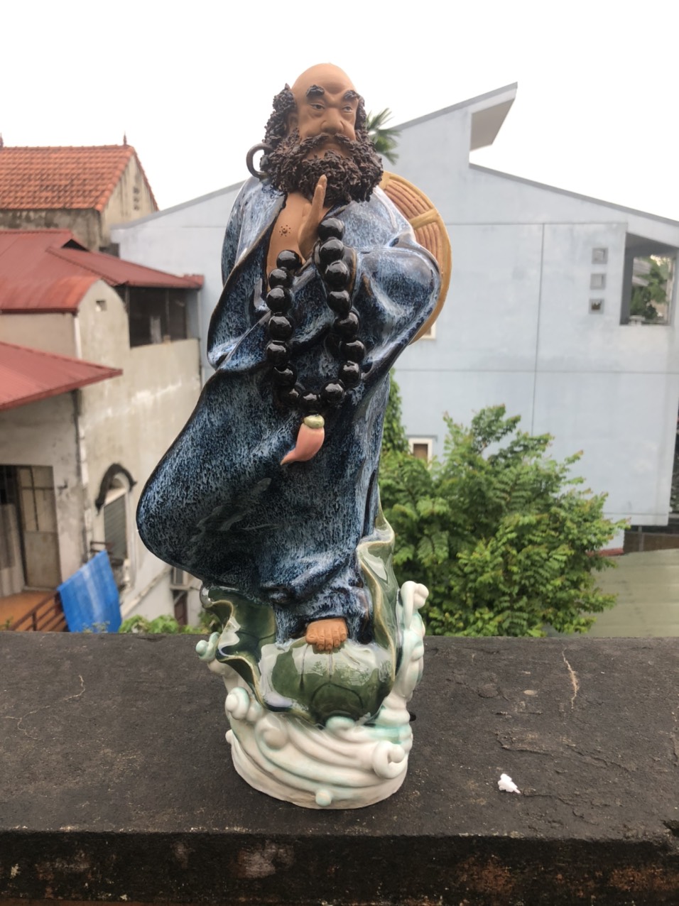 Tượng Đạt Ma quá hải cỡ lớn gốm phật sơn men bóng cao cấp- Tượng Đạt Ma Sư Tổ
