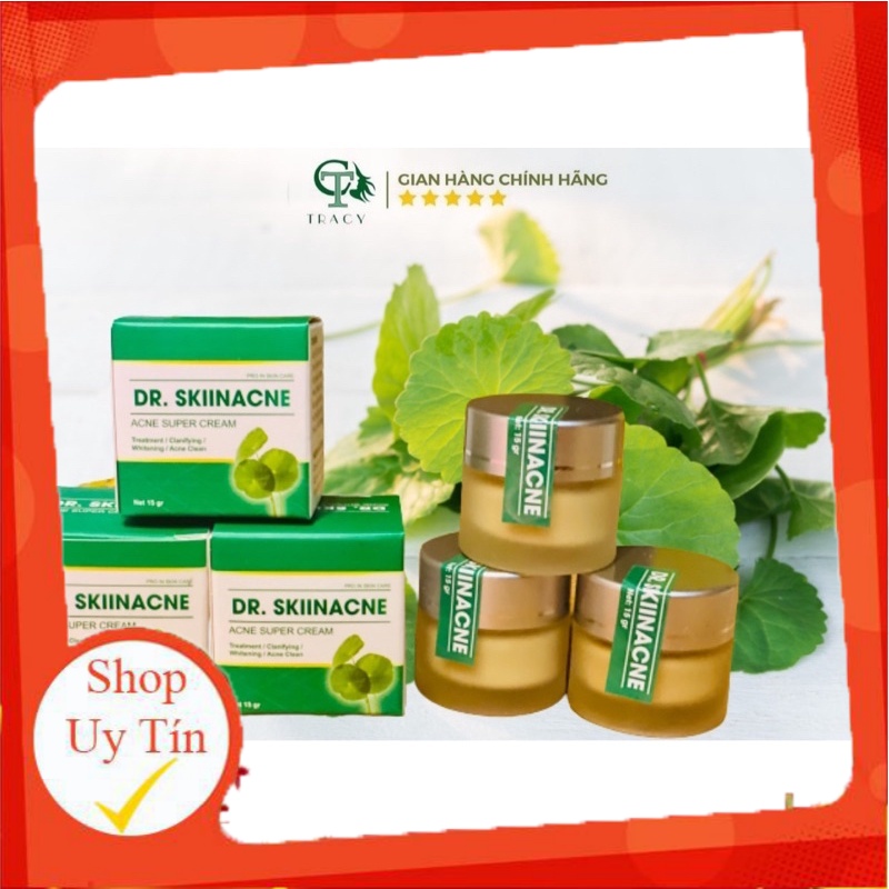 Kem khử mụn rau má dr skiinacne 15g chuyên mụn mũ , đầu đen , trứng cá hiệu quả