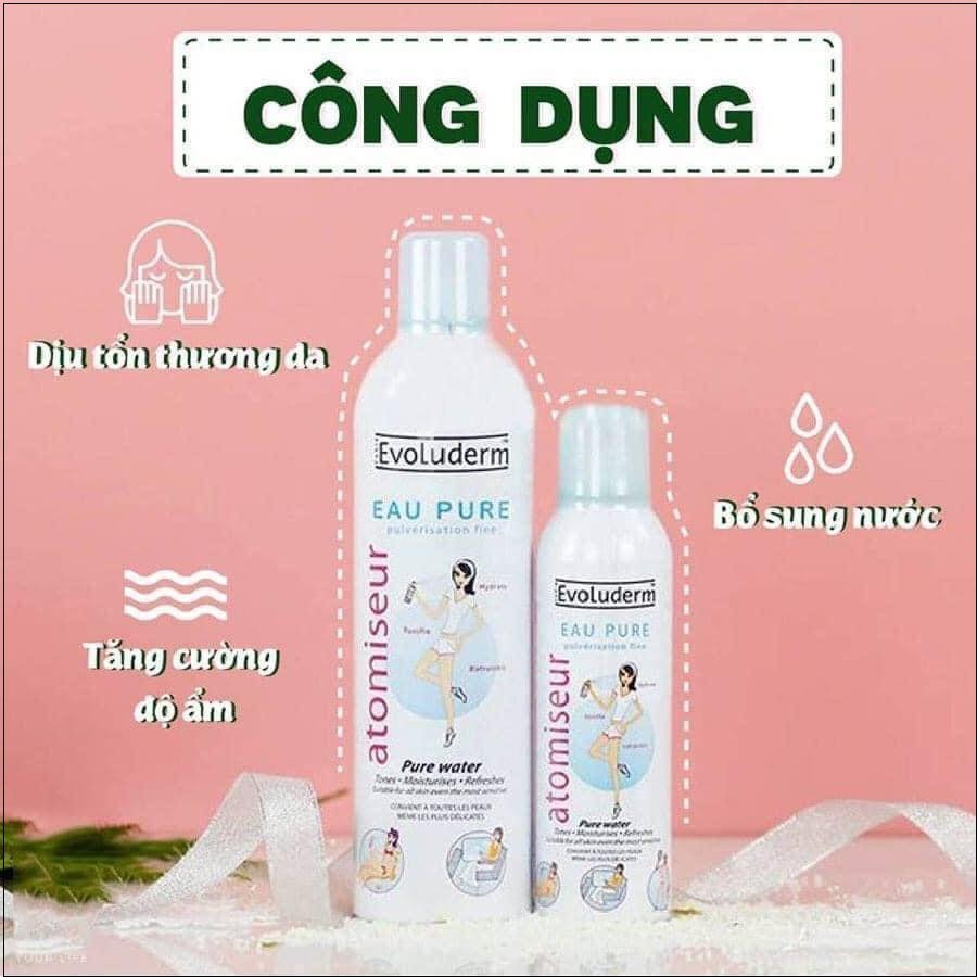 [ Nika Shop] XỊT KHOÁNG CẤP ẨM, LÀM DỊU DA EVOLUDERM PHÁP