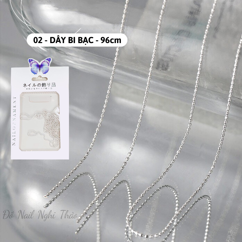 Dây bi nail tròn đính móng