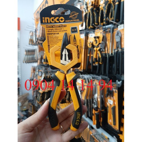 6 /160mm Kềm mũi nhọn mỏ cong Ingco HBNP28168