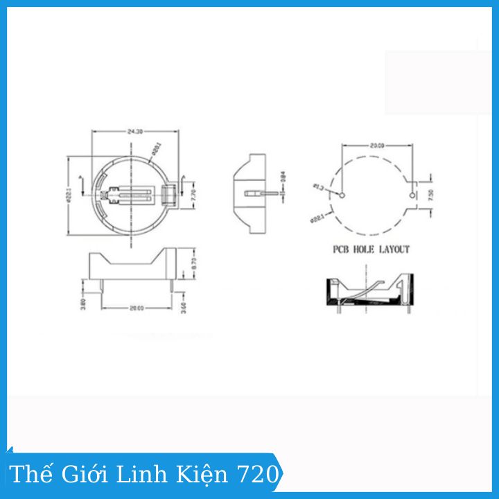 Đế Pin CR 2032 / CR 2025