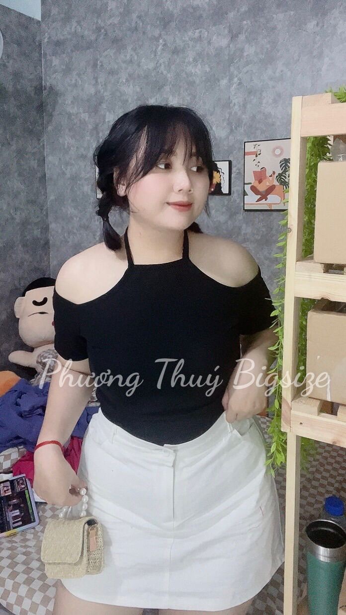 Áo kiểu dây yếm nữ bigsize (ảnh mẫu chụp tại shop).