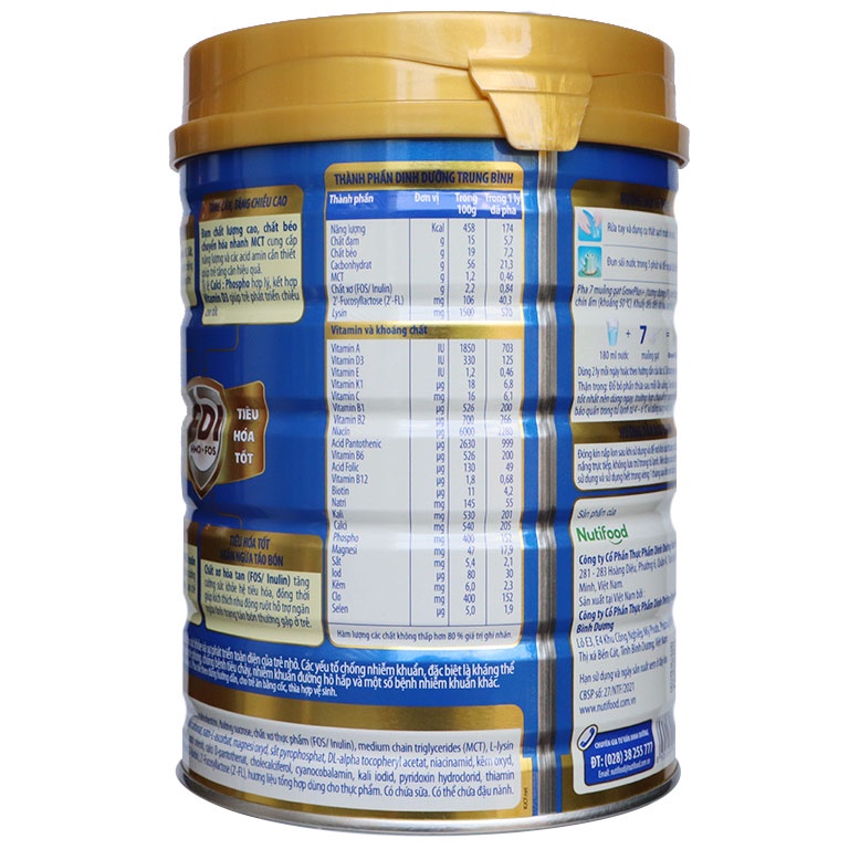 Sữa Grow Plus Xanh Nutifood Lon 900g