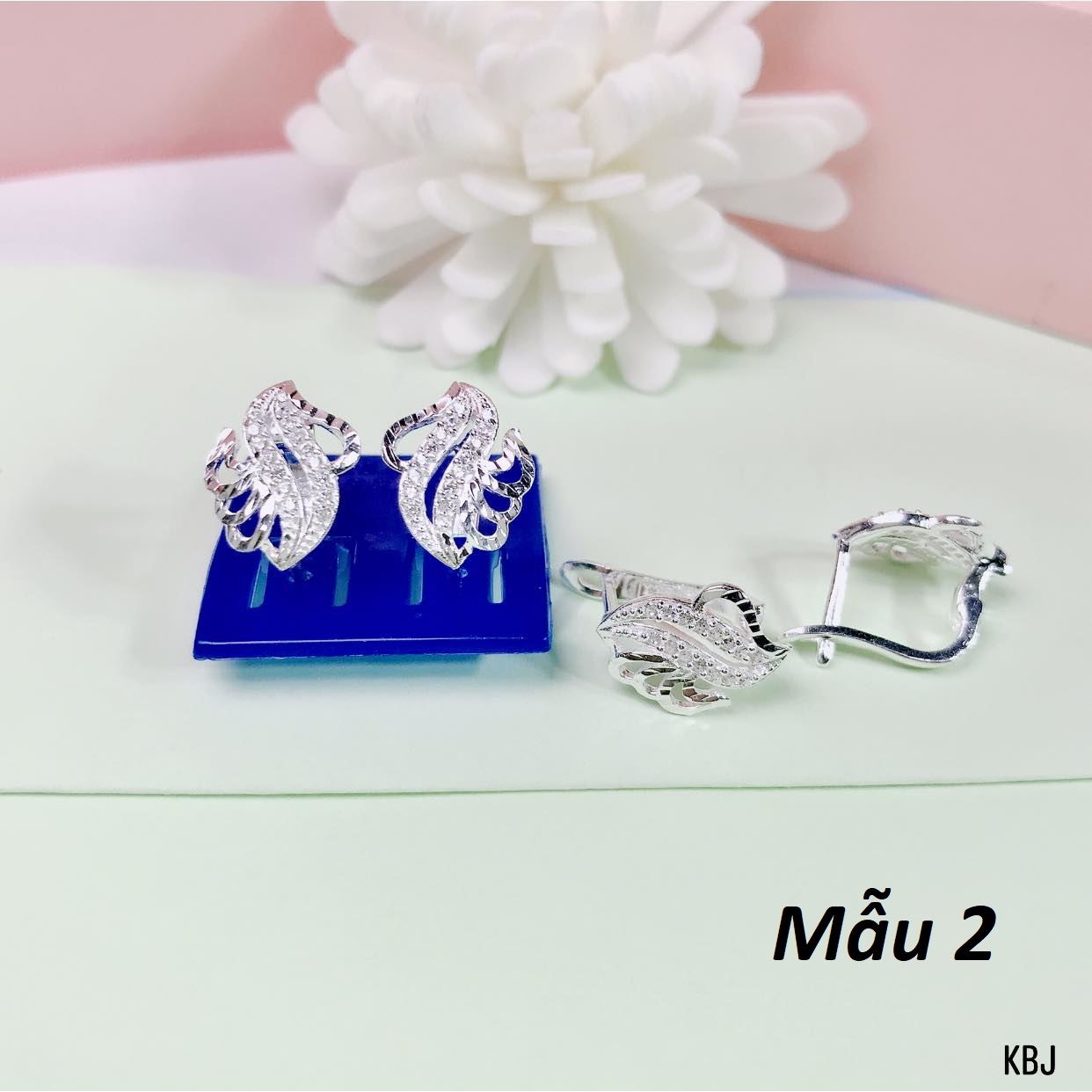 Bông tai khuyên bấm chất liệu bạc Ý MS11d