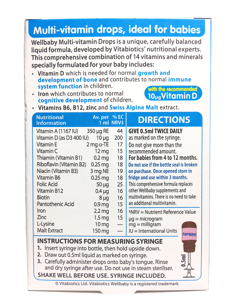 Wellbaby multi vitamin drops cho bé