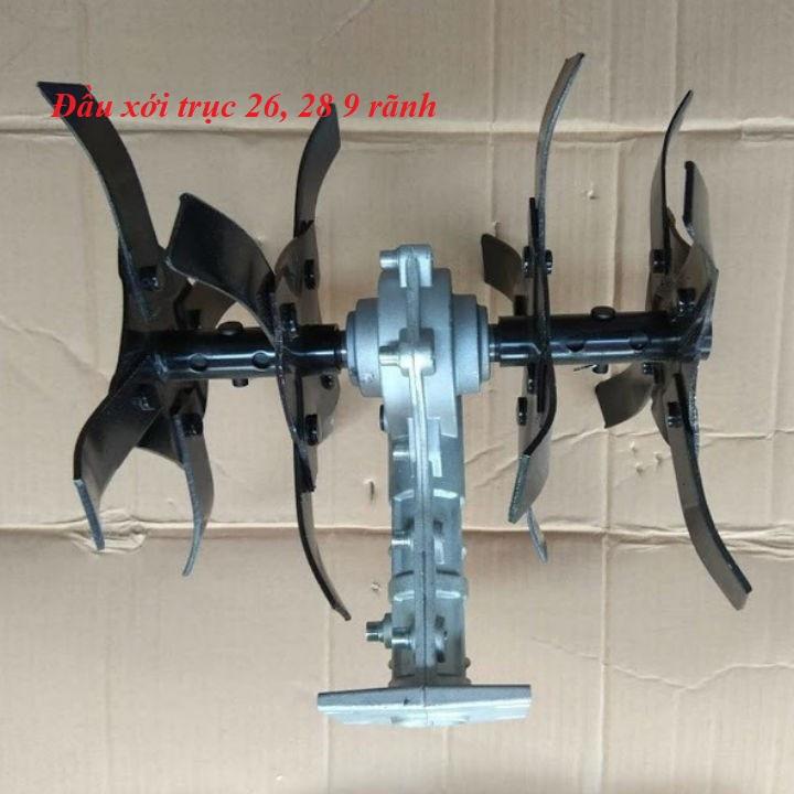 ĐẦU XỚI ĐẤT SẠC CỎ ĐA NĂNG LẮP CHO MÁY CẮT CỎ trục 26mm, 9 tia