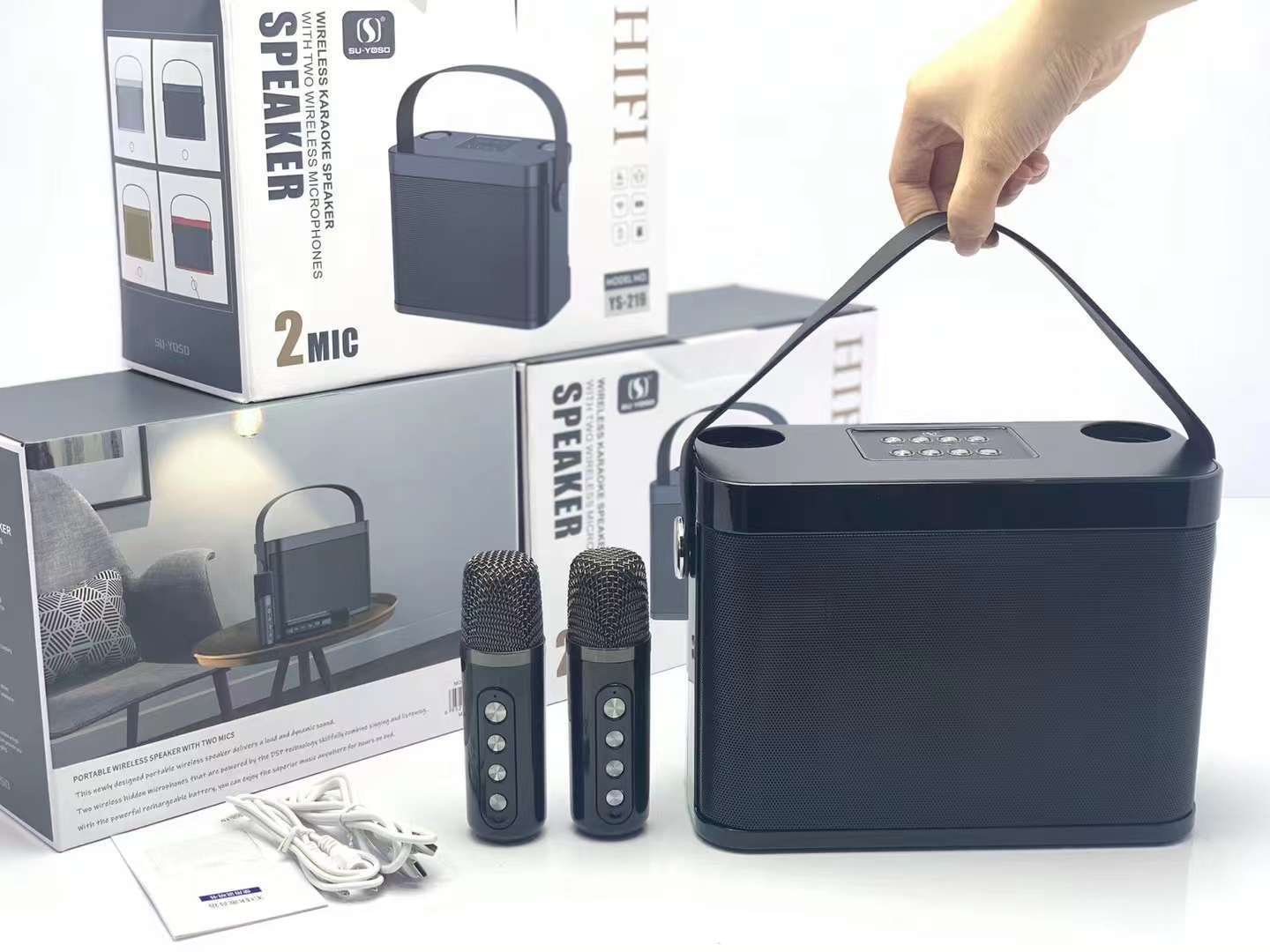 Loa karaoke bluetooth su yosd ys-219 kèm 2 micro không dây, cs 20w, nhỏ gọn - nhất tín authorised store
