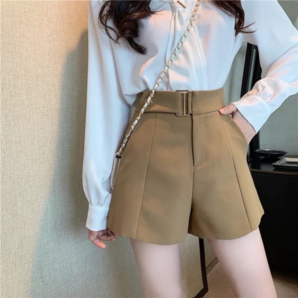 Quần short nữ lưng cao chất mưa vitex kèm đai siêu hot