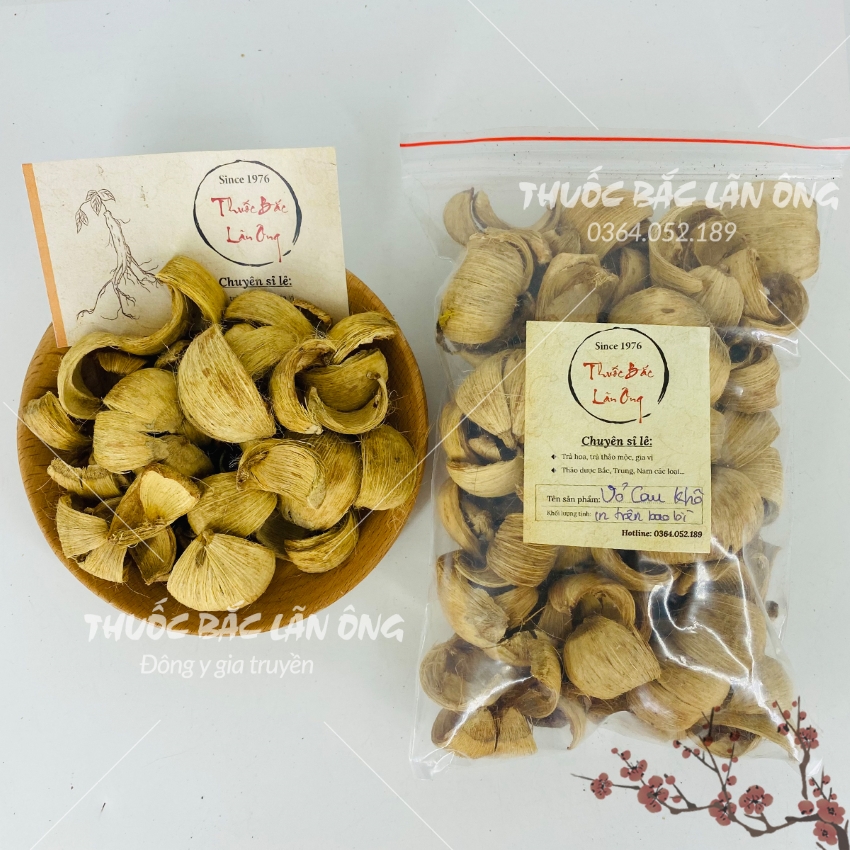 Vỏ cau khô 1kg, đại phúc bì, thơm, sạch - Lãn Ông