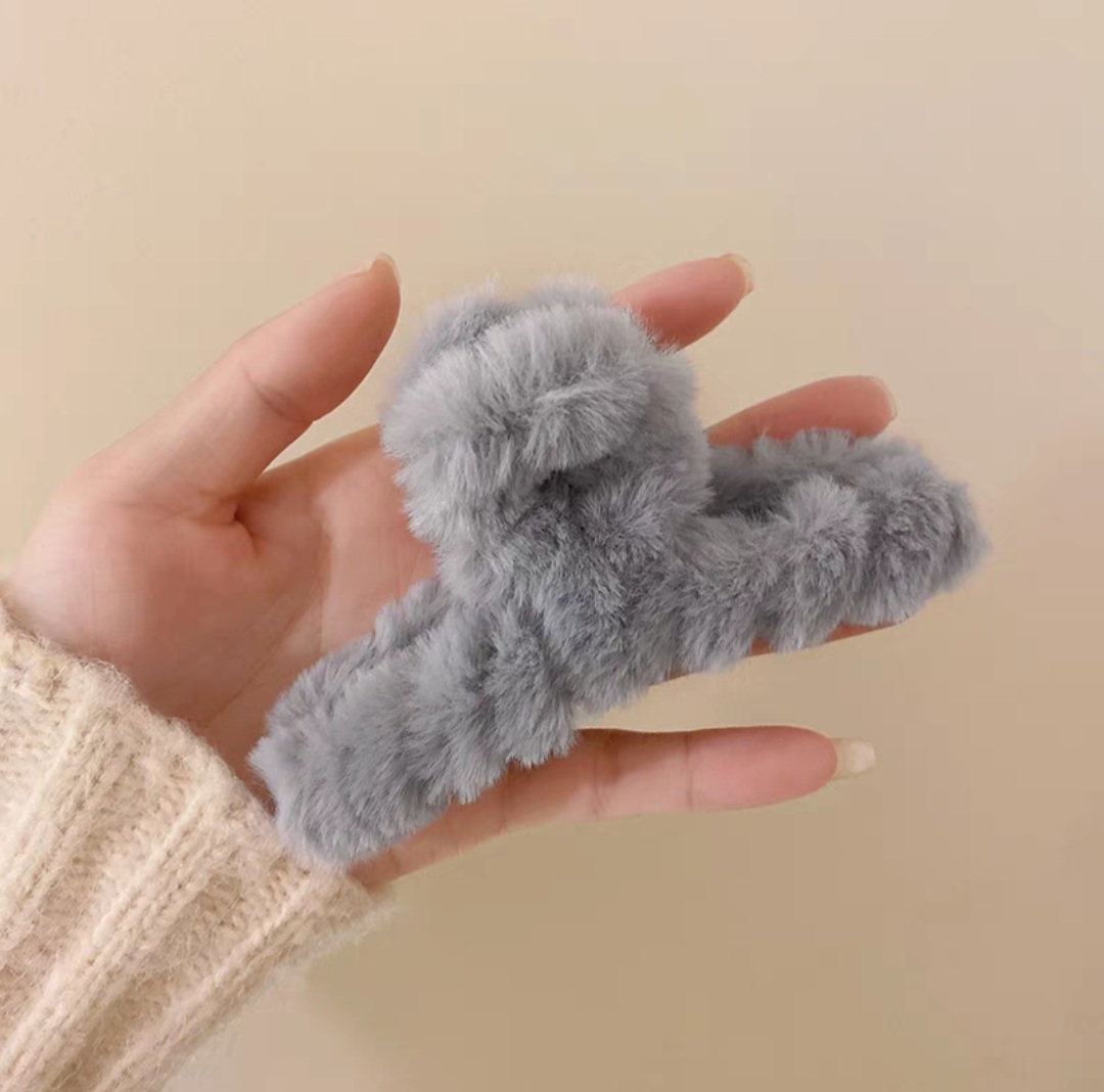 Kẹp tóc càng cua cỡ lớn phối lông tơ