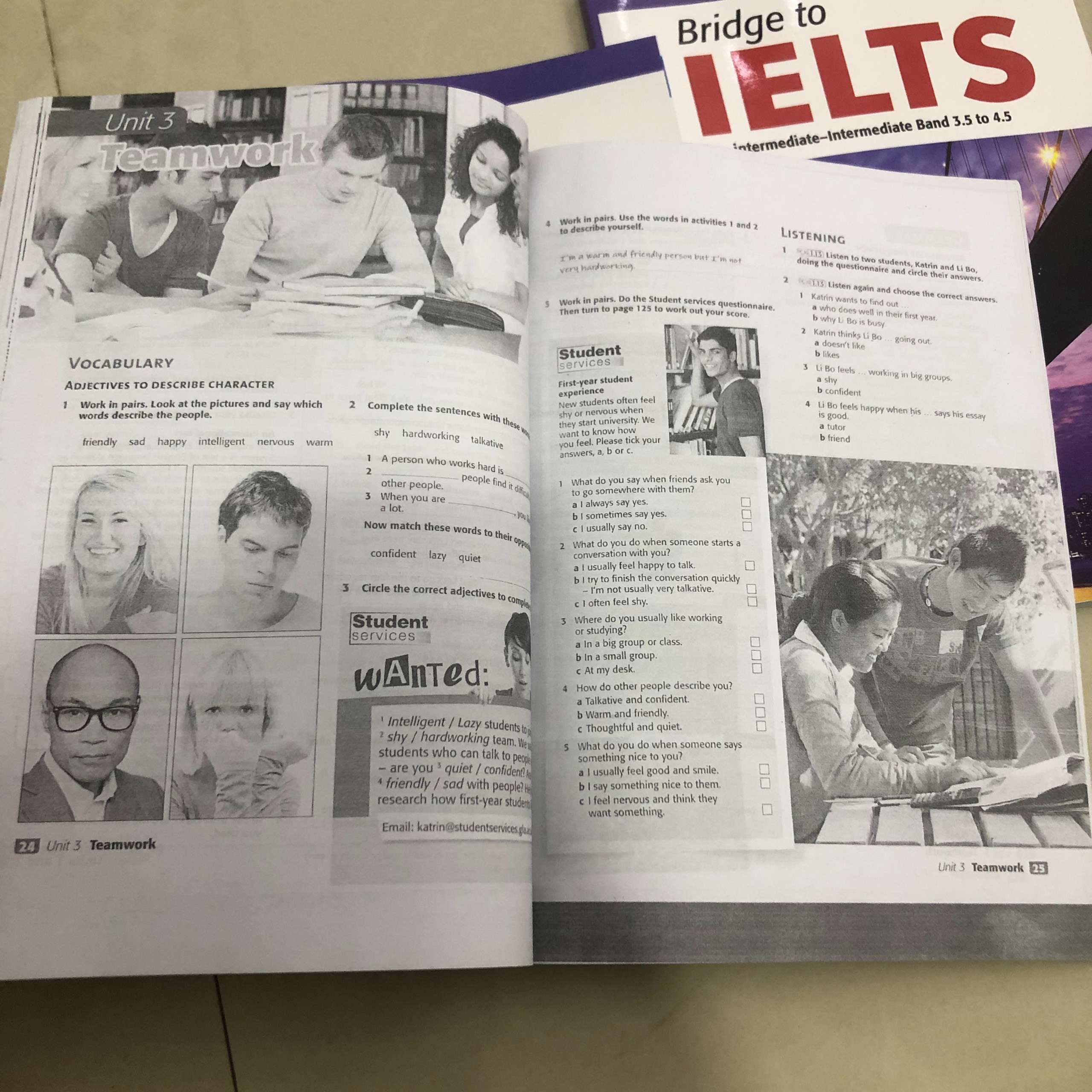 Sách Bridge to IELTS Student Book&Work Book ,file nghe được gửi qua mail