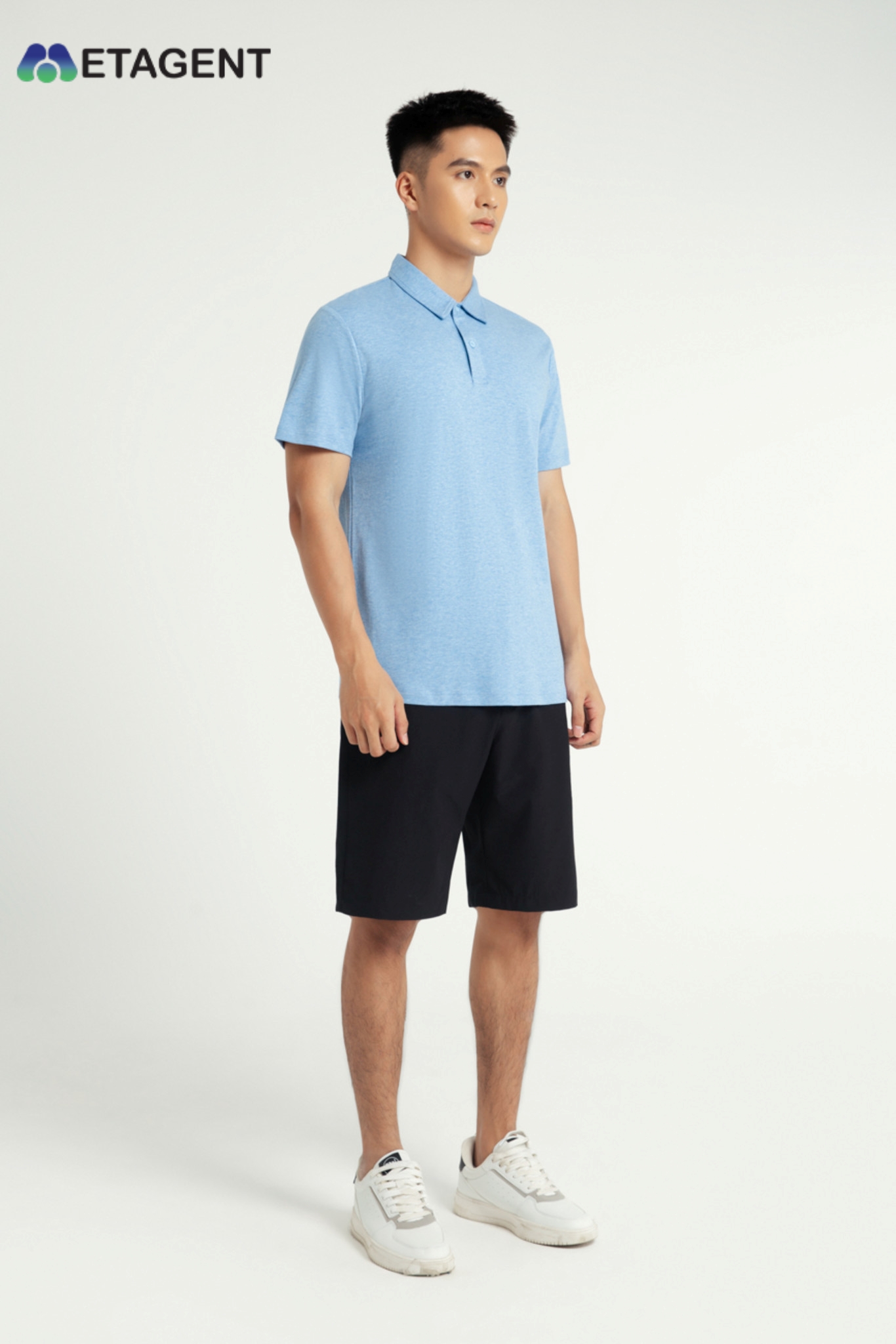 Áo Polo dáng regular fit thun trơn METAGENT MS 57E3413
