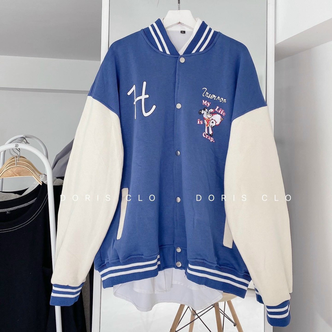 Áo nỉ bomber nam nữ Hàn quốc cài nút phong cách thời trang cap cấp TP03394