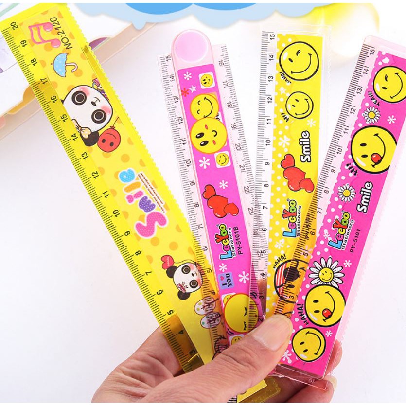2 Cây Thước Kẻ 15Cm Hoạt Hình Cho Bé