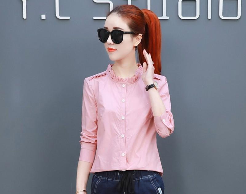 Áo sơ mi công sở nữ cổ bèo cao cấp