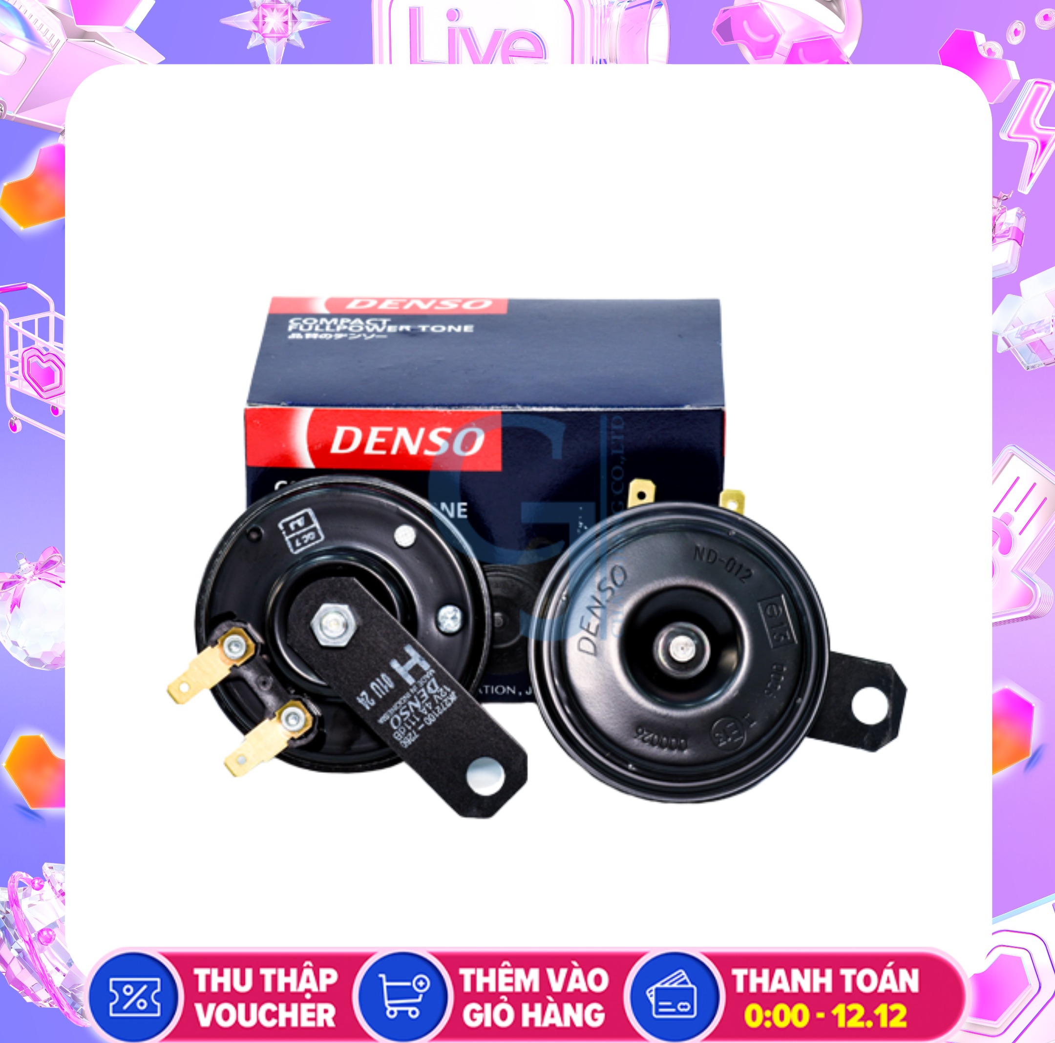 [BỘ 2 CHIẾC] CÒI ĐĨA DENSO, lắp đặt đơn giản, có thể lắp vào phần mặt nạ trước của xe,thiết kế đẹp, chắc chắn,dùng nguồn DC: 12V