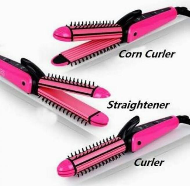 Lược điện tạo kiểu tóc 3 in 1 NV ( Hồng)