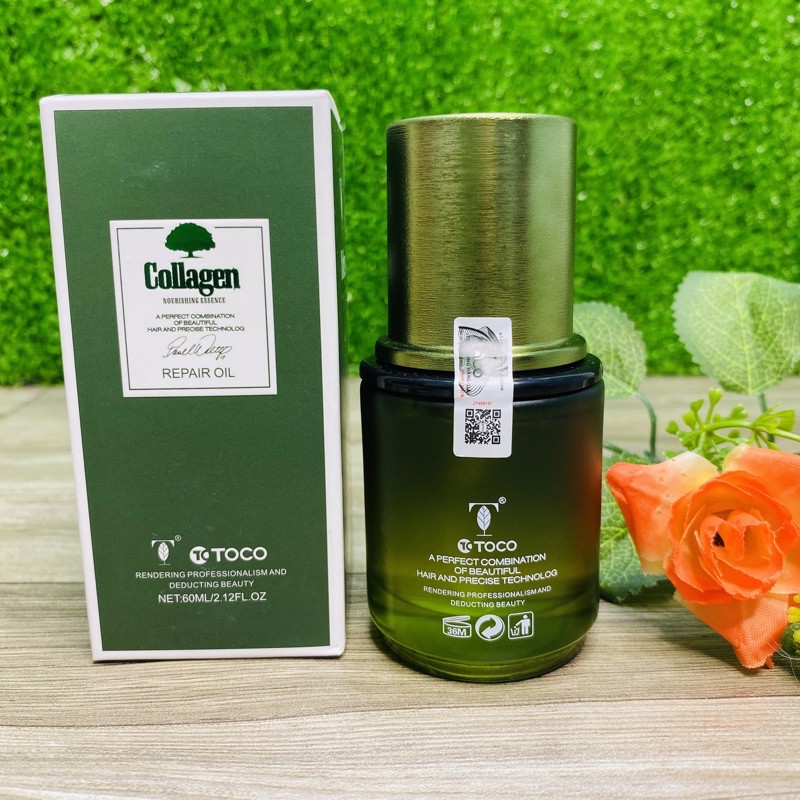 Lọ ( Chai ) Tinh Dầu Dưỡng Tóc Chuẩn Salon  Toco collagen ( Kích Thích Mọc Tóc, Dưỡng tóc ,Thành Phần Thiên Nhiên) - 60ML [ ĐƯỢC PHÉP BÁN ] ❤❤❤❤❤❤