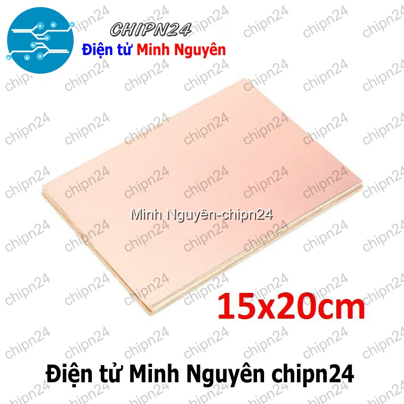[1 tấm] Phíp Đồng Thủy Tinh 1 Mặt FR4 15x20cm - HH006190