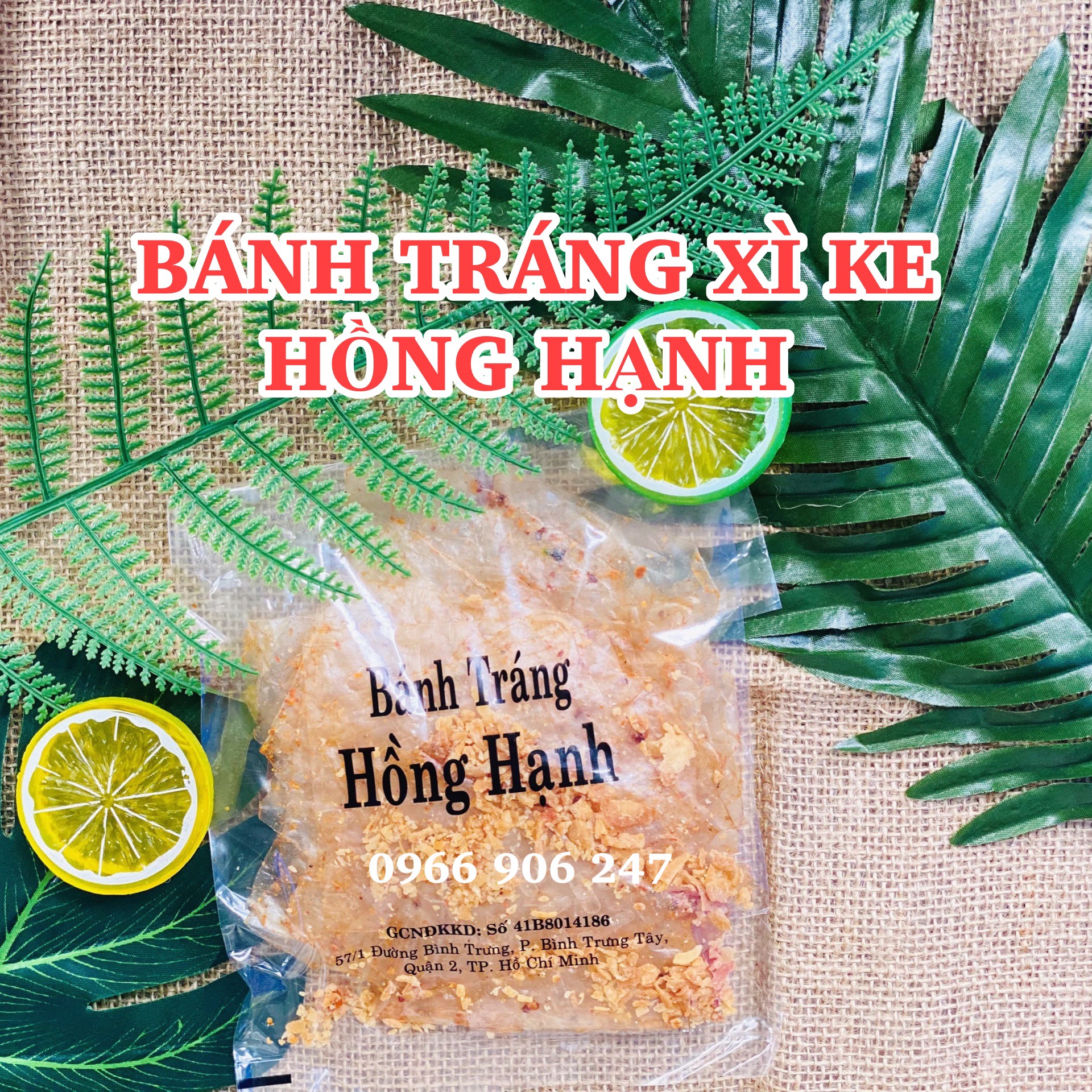 Combo 10bịch Bánh Tráng Hồng Hạnh sate muối tắc