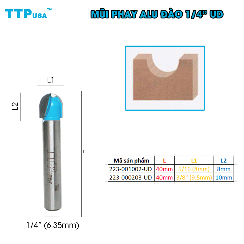 Mũi Phay Đào UD 10mm TTPusa