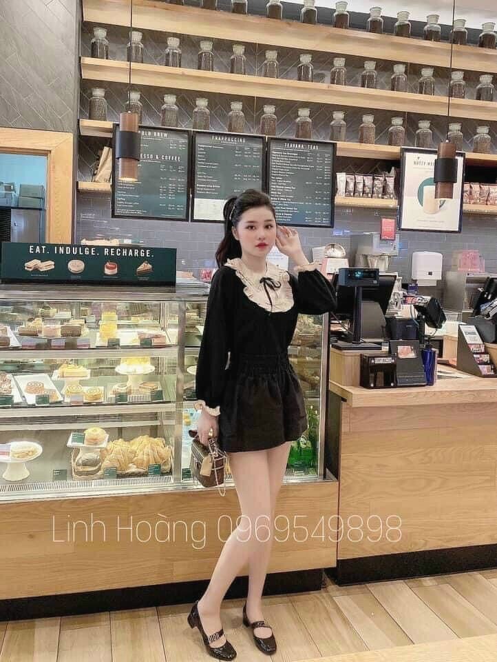 Áo sơ mi cổ sen bèo nơ hàng bao đẹp