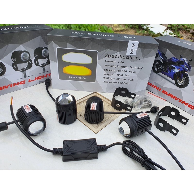 Đèn Led bi cầu mini cost Vàng pha Trắng sáng gôm