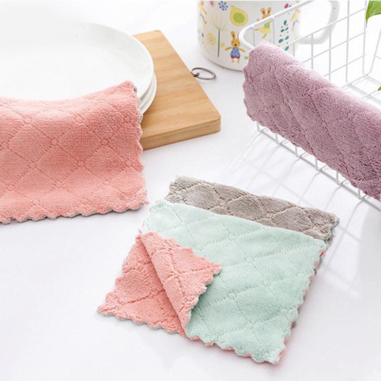 Set 5 cái Khăn lau bếp đa năng 2 mặt siêu thấm nước(24cm x 14cm)