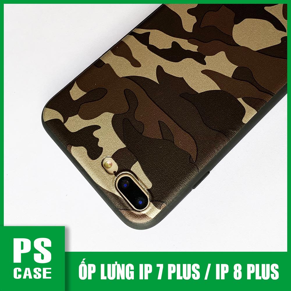 (Màu nâu) Ốp lưng camo iPhone 7 Plus / iPhone 8 Plus dẻo toàn phần - PS Case phân phối