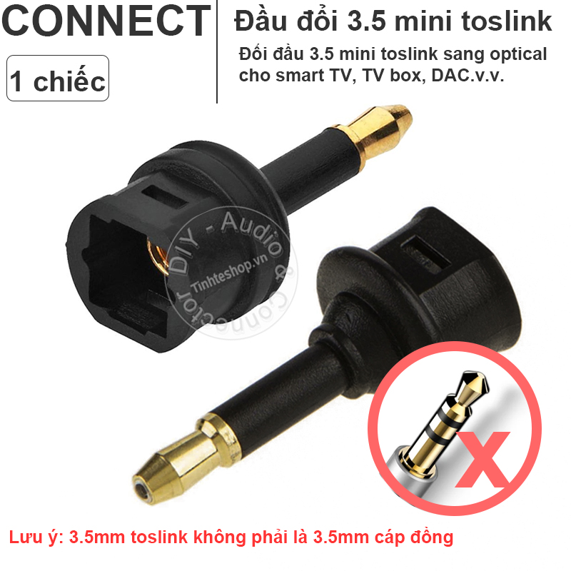 Đầu đổi 3.5mm mini quang sang quang - Jack cắm 3.5 toslink đực sang optical cái