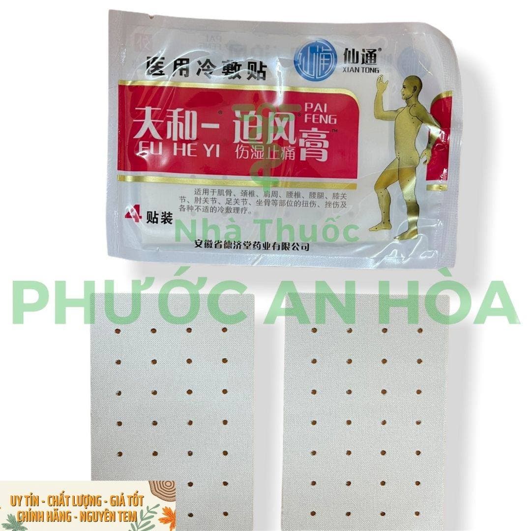 Cao Dán Cơ Xương Khớp Fu He Yi Pai Feng Giảm Đau Nhức Ngay Tức Thì - 1 Gói  4 Miếng Dán