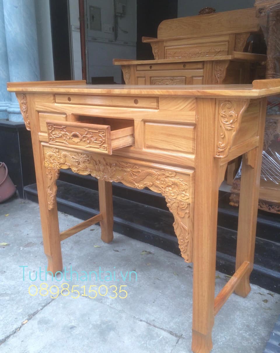 Bàn thờ gia tiên gỗ Gõ Đỏ 147cm