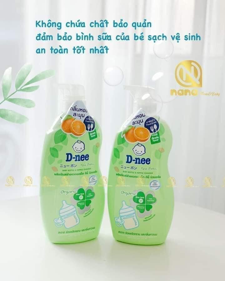 Nước rửa bình sữa D-nee Organic túi 600ml