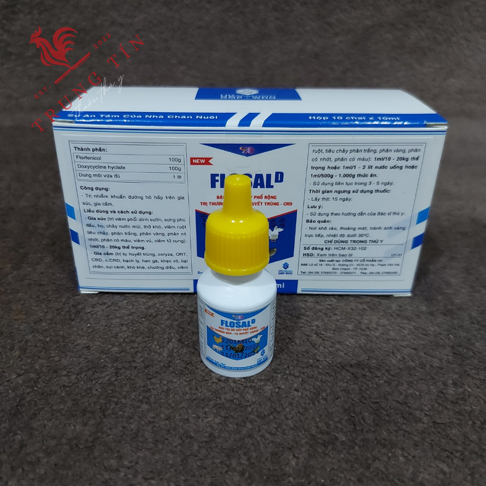 Thuốc dành cho gà đá FLOSAL D - khò khè - xỗ mũi (mỏi lọ / 10ml)