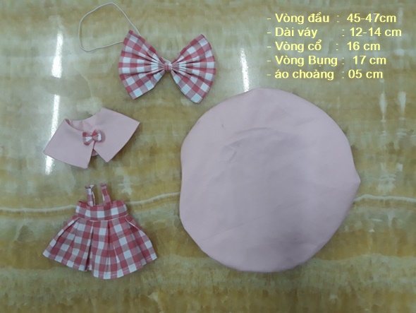 Outfit doll Identity set váy hồng
