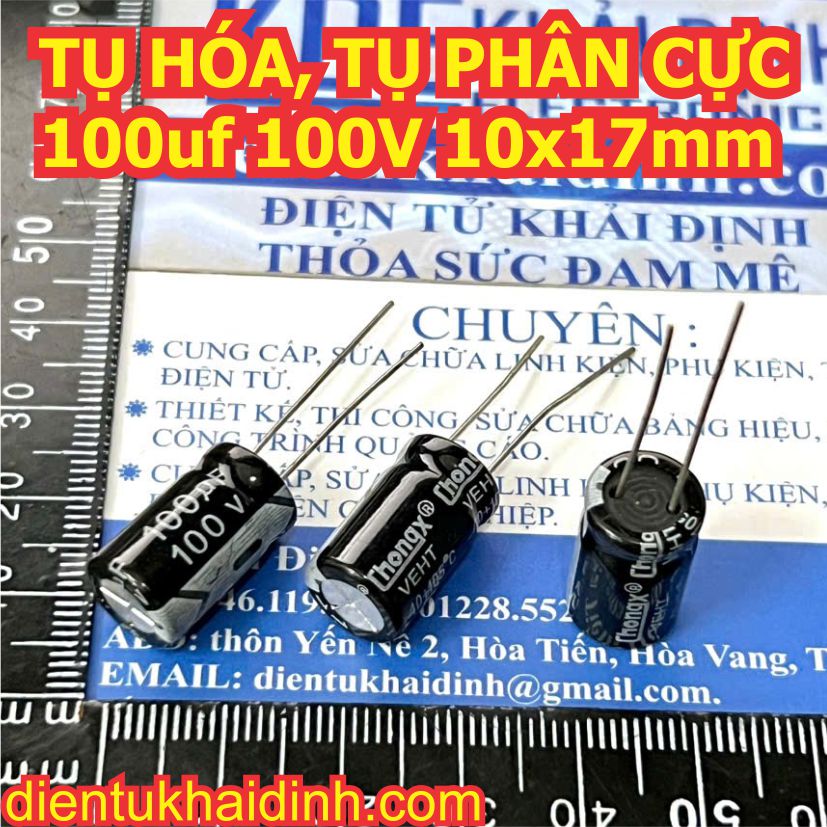 50 con TỤ HÓA PHÂN CỰC chân dài 100uF 16V 25V 35V 50V 100V 400V kde1795