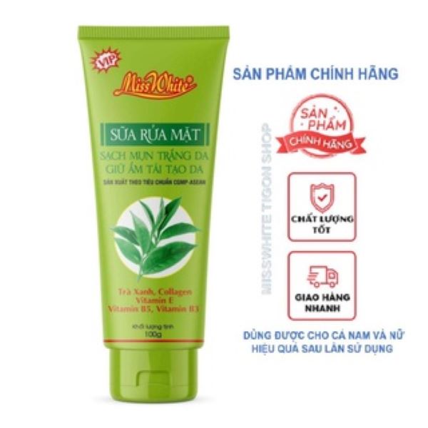 Sữa rửa mặt Trà Xanh Misswhite 100g